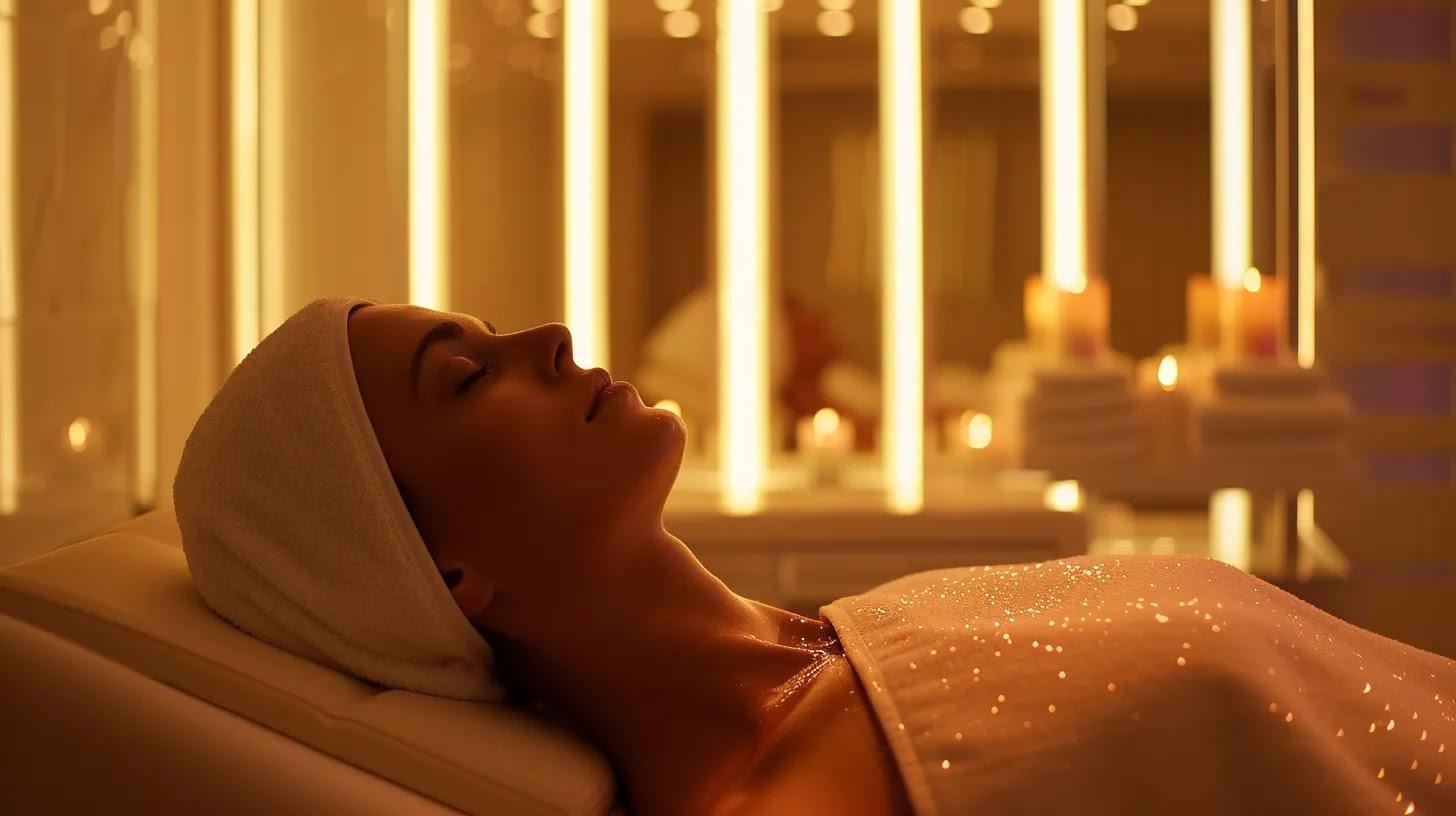a tranquil spa setting illuminated by soft, warm lighting showcases a serene individual undergoing safe laser hair removal, emphasizing the harmony between beauty and advanced skin health technology. a tranquil spa setting illuminated by soft, warm lighting showcases a serene individual undergoing safe laser hair removal, emphasizing the harmony between beauty and advanced skin health technology.