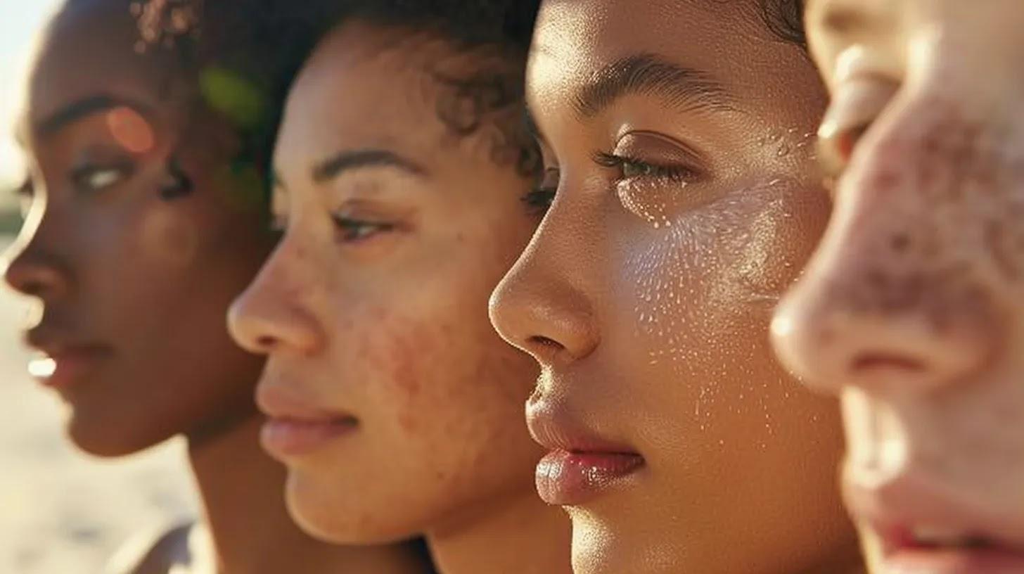 a serene close-up of a diverse group of people with varying skin tones, each displaying glowing, healthy skin post-laser hair removal, surrounded by soothing natural elements that emphasize tailored aftercare and healing. a serene close-up of a diverse group of people with varying skin tones, each displaying glowing, healthy skin post-laser hair removal, surrounded by soothing natural elements that emphasize tailored aftercare and healing.