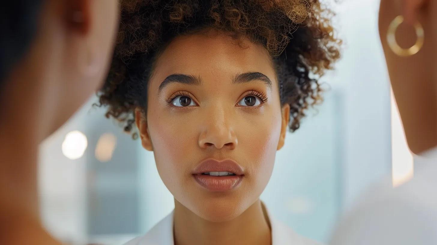 a close-up of a diverse group of individuals with various skin tones and textures, confidently discussing laser hair removal options in a bright, modern clinic setting, illuminated by soft, natural light. a close-up of a diverse group of individuals with various skin tones and textures, confidently discussing laser hair removal options in a bright, modern clinic setting, illuminated by soft, natural light.