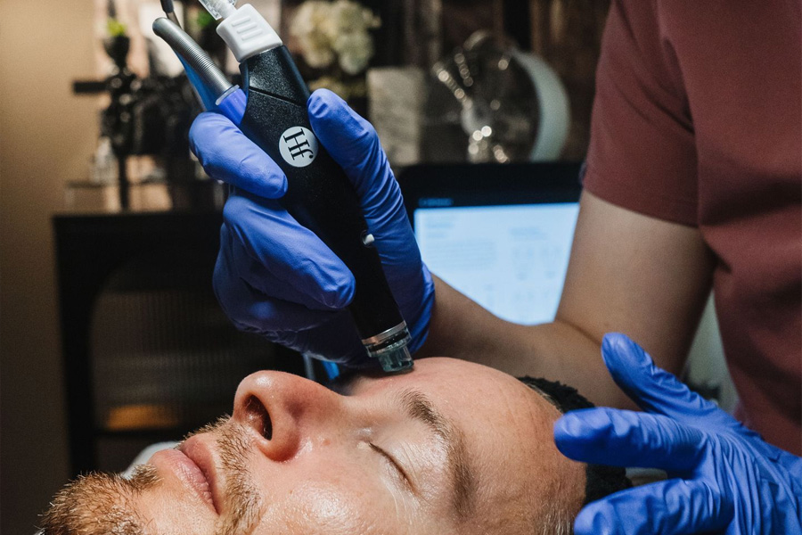 Hydradermabrasion treatment using HydraFacial technology at OneCareSpa